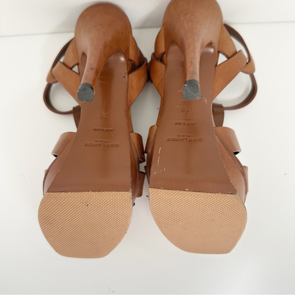 YSL Saint Laurent Tribute Platform Heel Sandal size 6 (36) Vintage Luggage - Picture 14 of 16
